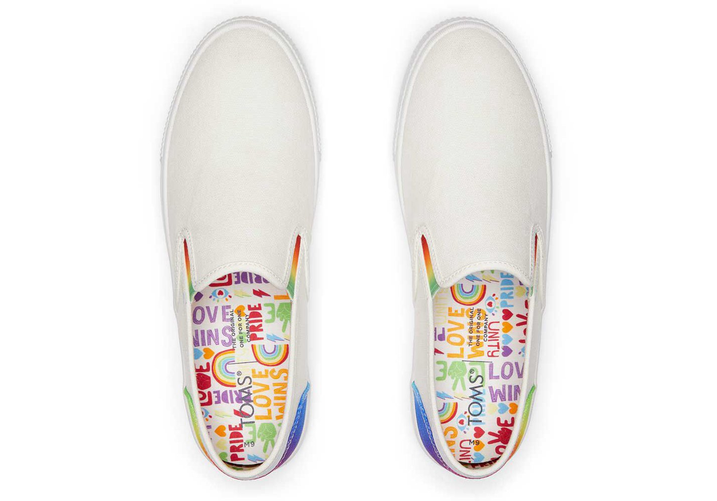 Toms Slip On Męskie Białe - Baja Unity Rainbow - 73FXRAUWO